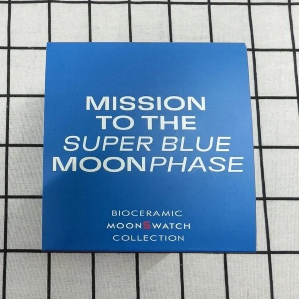 Swatch Blue and Black Speedmaster Watch - Picture 4 of 4